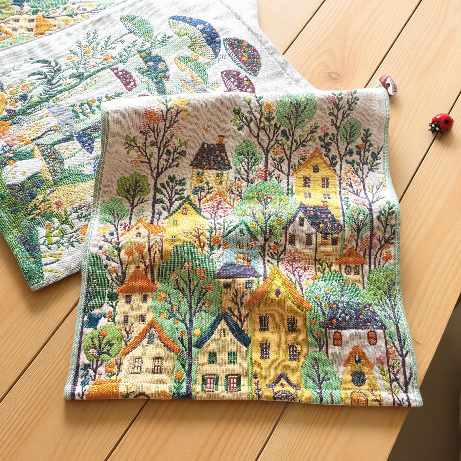 Four-Layer Gauze Square Towel Pure Cotton Face Towel Kindergarten Children's Hand and Face Towel Pure Cotton Wholesale Export Cross-Border