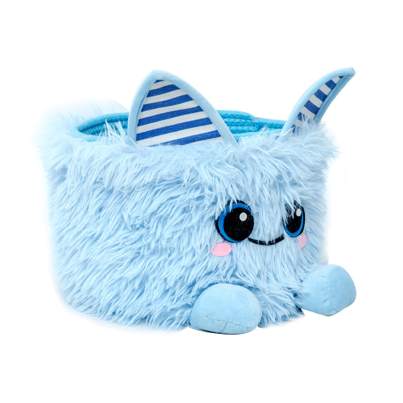 Cesta de almacenamiento de escritorio INS Cute de dibujos animados hechos a mano cuerda de algodón tejido barril de almacenamiento de artículos diversos de juguete canasta de almacenamiento marco de almacenamiento