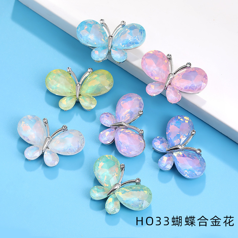 New H033 Crystal Butterfly Alloy Flower Protein Mocha Super Beauty Hair Accessories Crafts Shoes Bag Accessories Hole Shoes Flower New H033 Crystal Butterfly Alloy Flower Protein Mocha Super Beauty Hair Accessories Crafts Shoes Bag Accessories Hole Shoes Flower