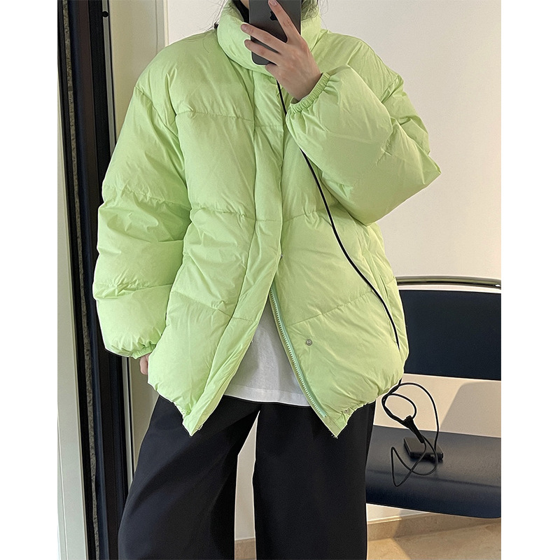 Winter New Korean Fashionable Air-Feel Stand-Up Collar down Jacket Loose Silhouette Casual Slimming Look Lightweight Warm Jacket for Women