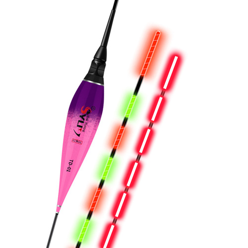 Top bead hook bite color-changing glow float super bright night carp fishing float high sensitivity gravity sensing electronic float eye-catching float