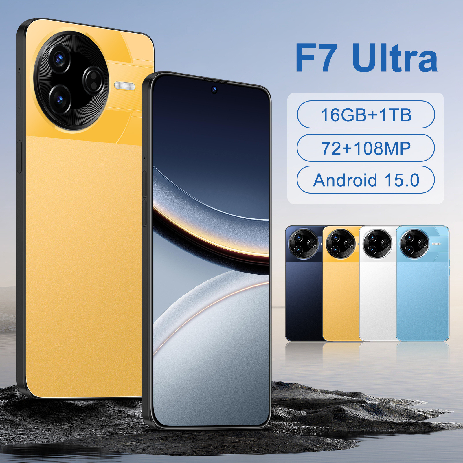 New F7 Ultra Cross-Border Mobile Phone High-Definition Large Screen 3+16Gb True 4g Global Communication Export Smartphone Factory