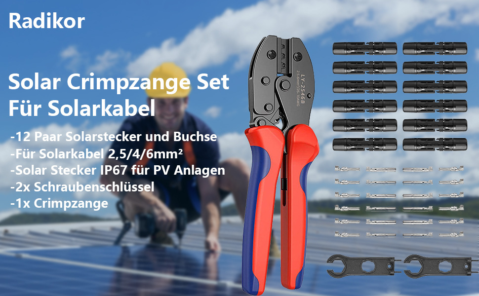 Radikor Solar Crimpzange Set