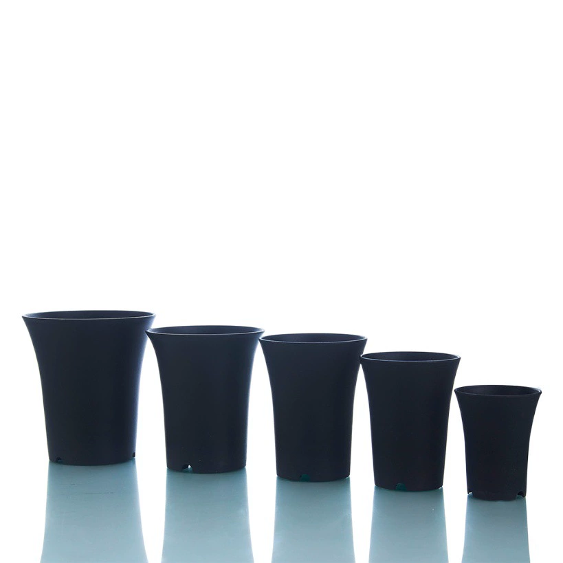 Повышенный утолщенный многоразмерный пластиковый цветочный горшок Вьентьян Горшок с высокой талией Черный матовый мясистый цветочный горшок Зеленый цветочный горшок