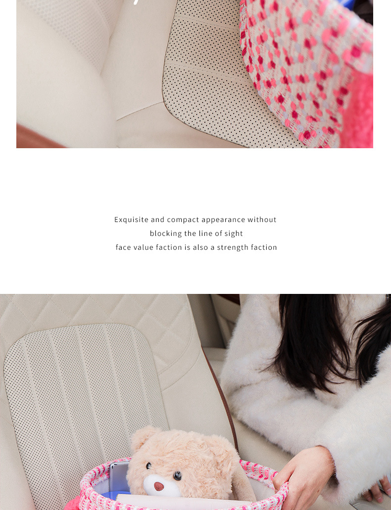 Car Storage Bin for the Passenger Seat, Snack Storage, Decorative Cartoon Folding Organizer, Car Trunk Storage Box