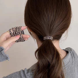 时尚豹纹头绳新高端加粗皮筋女扎头发圈高弹力耐用发绳头饰