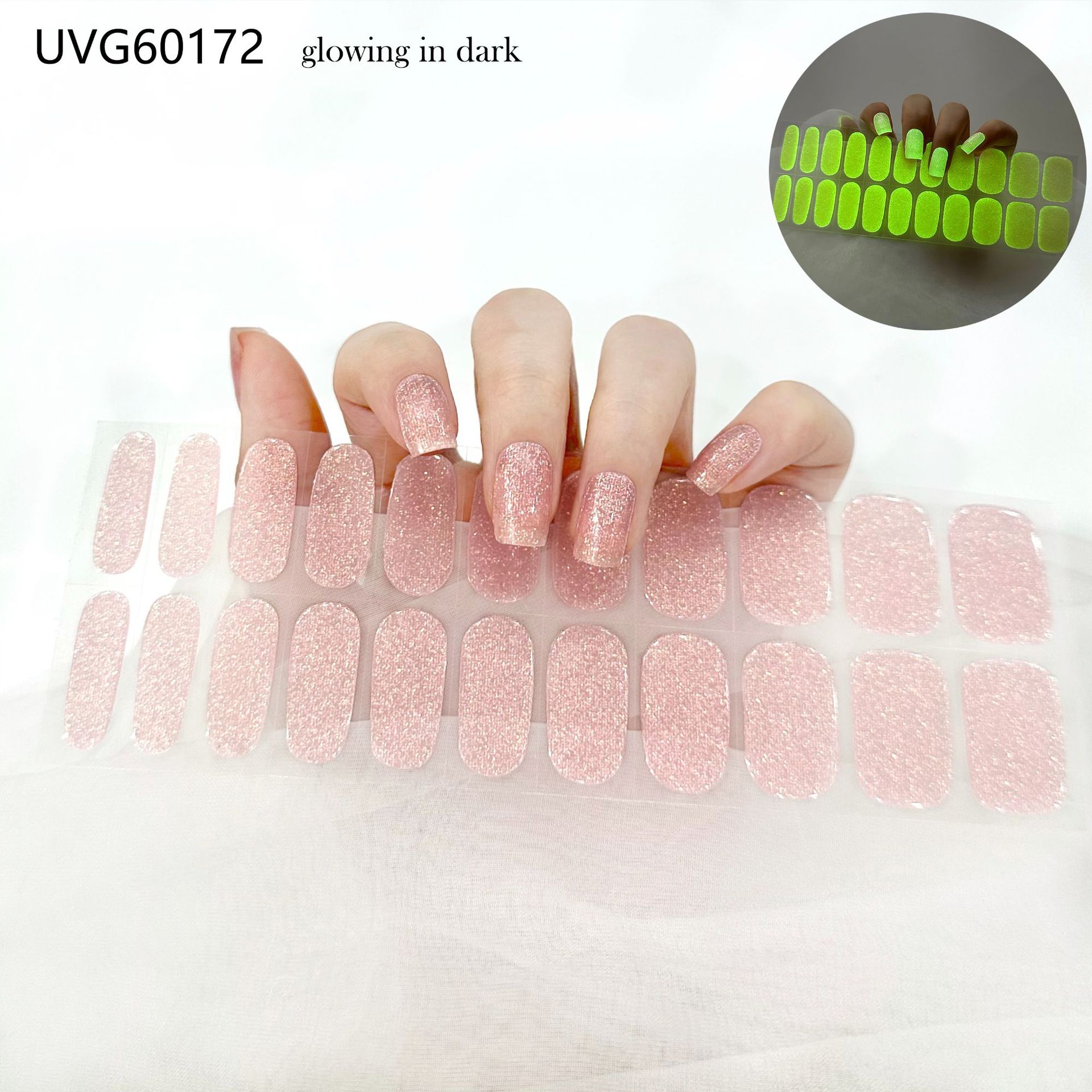 Pegatinas de uñas de gel UV transparentes efecto hielo, semicuradas, con lámina dorada, fototerapia, efecto película de aceite