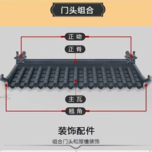 单面仿古瓦围墙门头装饰瓦古风建筑屋顶瓦片合成树脂一体瓦厂家