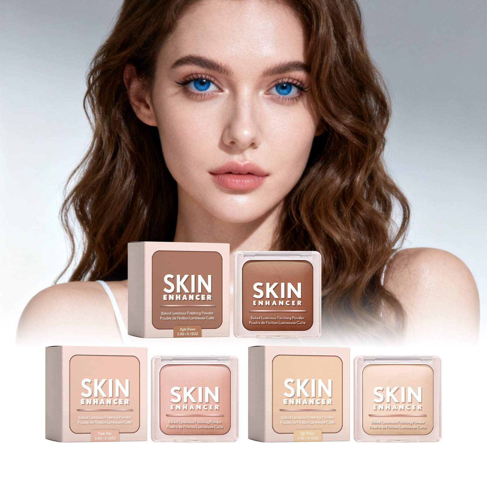 Brightening Oil-Control Setting Powder Series: Lightweight, Breathable Powder with Fine Texture, Long-Lasting, Balances Water and Oil, Refreshing Matte Finish