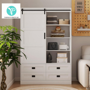 Cross-Border Supply Foreign Trade Wardrobe Panel Furniture Amazon European and American New Factory Wholesale Wardrobe Storage Cabinet