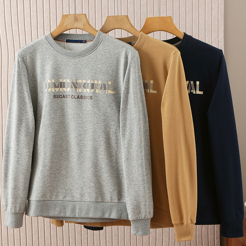 New Style Casual Sweatshirt for Men in Autumn and Winter Thick Letter Printed Men's Long-Sleeved Round Neck Pullover 23053 New Style Casual Sweatshirt for Men in Autumn and Winter Thick Letter Printed Men's Long-Sleeved Round Neck Pullover 23053