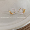 Fashionable earrings from pearl, simple and elegant design, internet celebrity