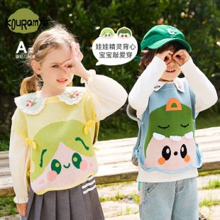Cool Baby Girl Autum New Kidsren's Sleeveless Vest Baby Baby Category a Kidsren's Vest Boy Sweater