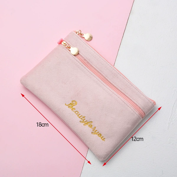 038 double zipper mobile phone bag pink