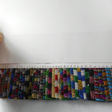 彩条金银丝线布 色织间条七彩条纹 线布网布 玩具服装工艺品面料