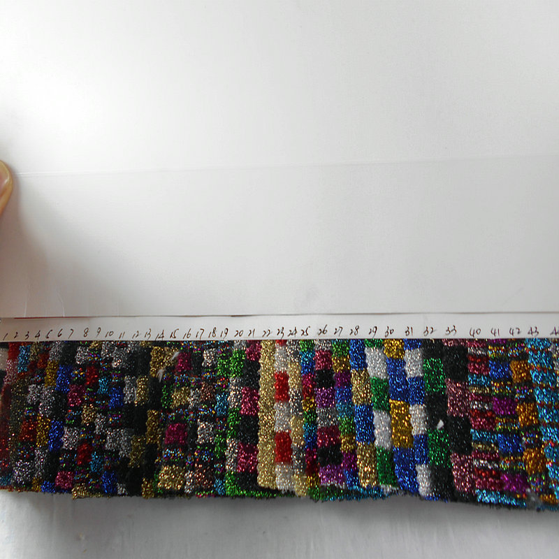 彩条金银丝线布 色织间条七彩条纹 线布网布 玩具服装工艺品面料