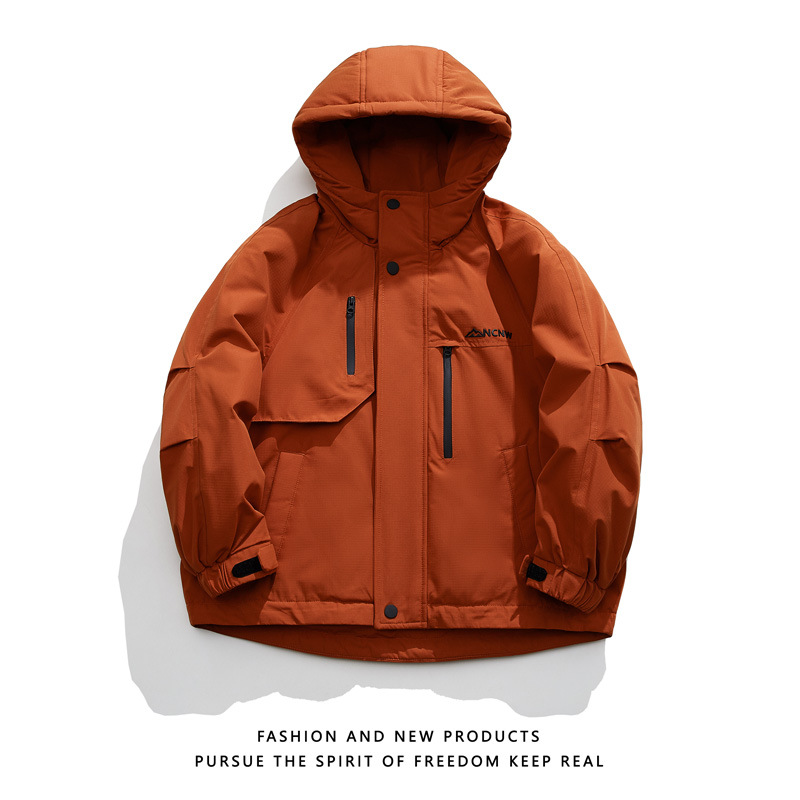 Chaqueta de invierno de hombre de mujer americana casual al aire libre tendencia suelta nueva chaqueta de asalto con capuz chaqueta de hombre
