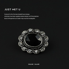 復古風金屬紐扣橢圓形鑽石鏤空裝飾扣開衫外套西裝扣百搭款扣子