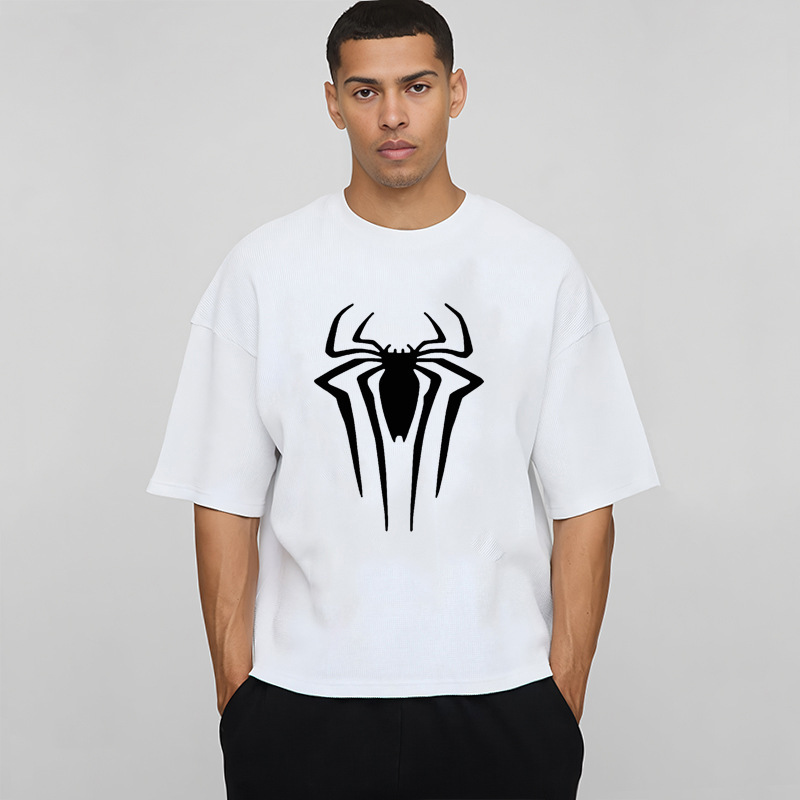 Spider Fitness Square Short Sleeve Men's Base Shirt Sweat-Absorbent Loose Plus Size Base Shirt Casual Boxy Fit Export Spider Fitness Square Short Sleeve Men's Base Shirt Sweat-Absorbent Loose Plus Size Base Shirt Casual Boxy Fit Export