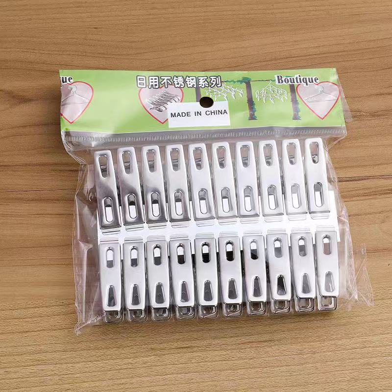 Stainless Steel Clips, Extra Thick Clips, Strong Clips for Drying Clothes, Clips for Drying Socks, Small Clips, Flat Clips, Stainless Steel Flat Clips