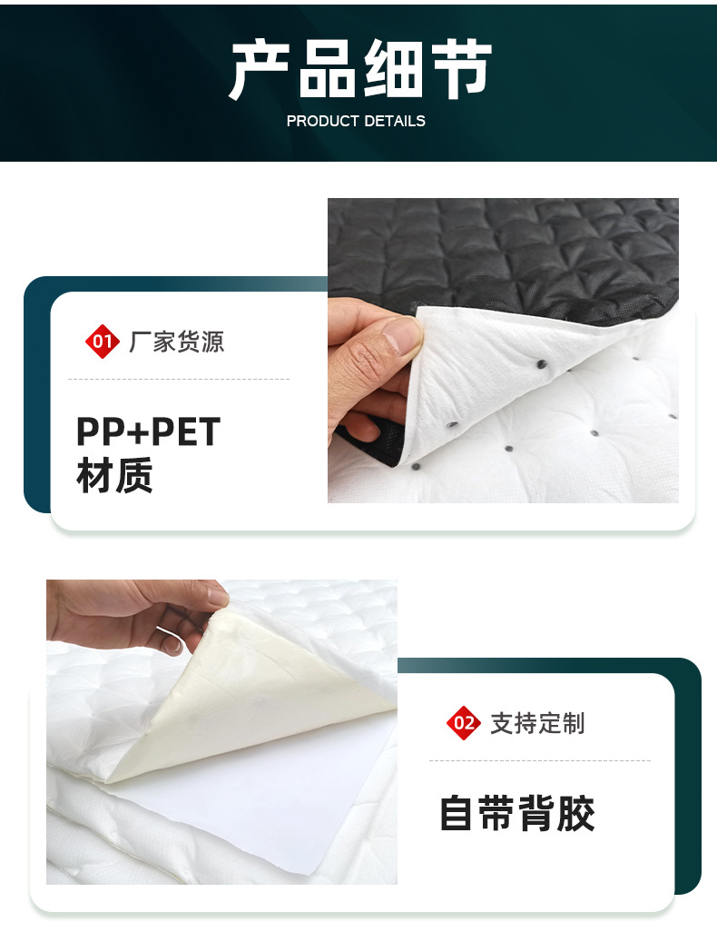Black and White edge sealing sound-absorbing cotton car sound insulation material sound insulation cotton flame retardant shock absorption sound modification sound-absorbing Cotton