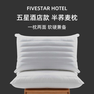 Manufacturer's Cross-Border Five-Star Hotel Special Half-Buckwheat Shell Dual-Purpose Pillow Neck Protection Household Anti-Snoring Pillow Core