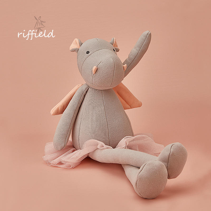 Gray hippo wearing pink gauze dress Angel Toy with wings [small wholesale] holiday gifts