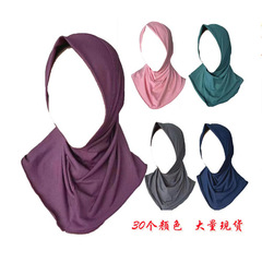 Crystal Hemp Cross-Border Middle East Base Hat Women's Head Scarf Hat Cover Single Color Small Brim Fabric W005