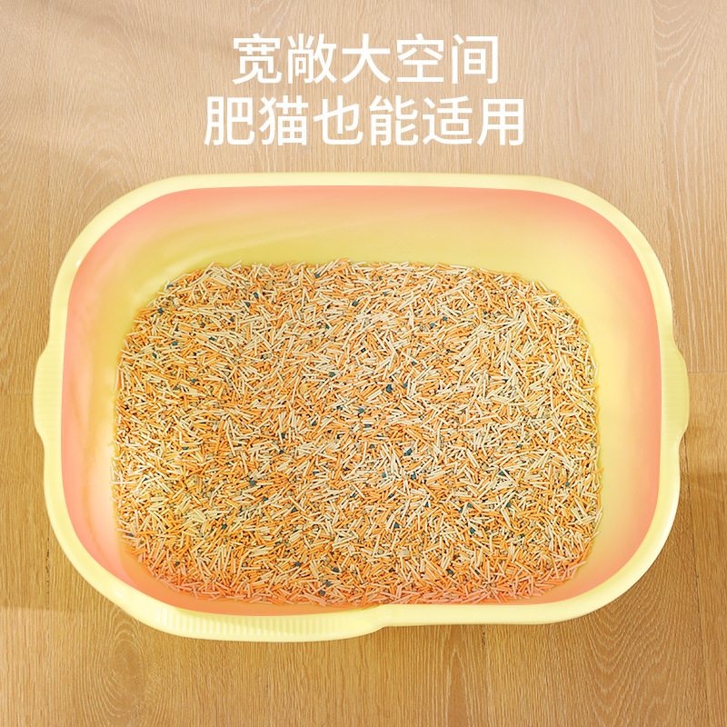 Nueva caja de arena abierta para gatos de gran tamaño, anti-salpicaduras externas, umbral bajo, inodoro para gatos, olla de mierda, suministros para mascotas al por mayor