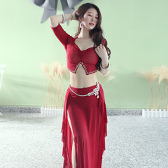 Belly dance 2024 new summer practice clothes sexy hot diamond suit water gauze oriental dance performance costume #905
