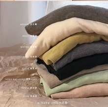 1件包邮！温柔到骨子里~软绵绵羊绒质感，圆领基础长袖T恤打底衫