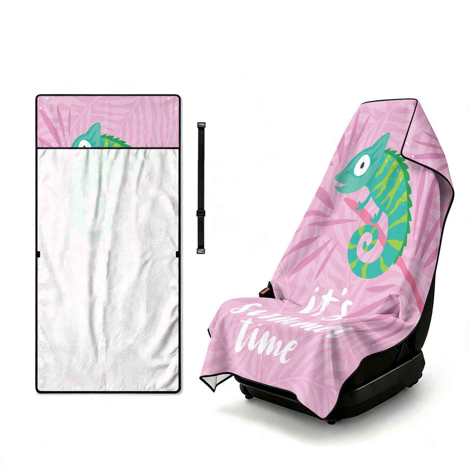 Summer bath towel and car seat cover 2-in-1, ultra-fine fiber outdoor beach and car dual-use universal seat cushion