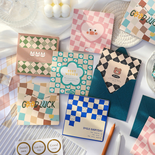 Checkerboard simple greeting card i small fresh creative ns style advanced handwritten birthday wishes diy handmade couple thank you