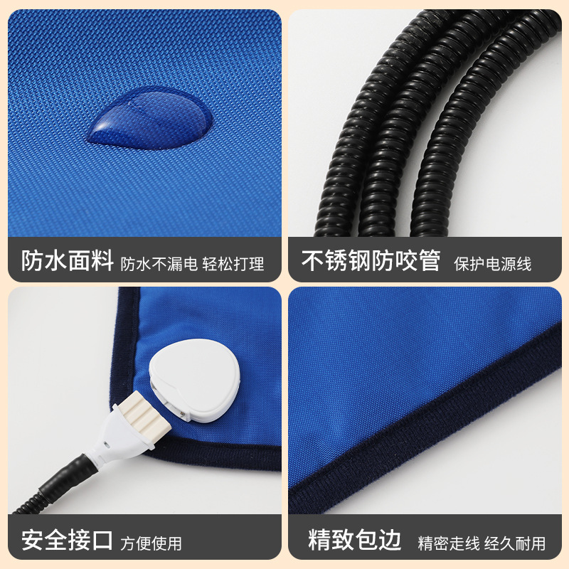 Cojín de calefacción para mascotas impermeable a prueba de arañazos y mordedura para perros y gatos, manta eléctrica para conejos, calor, espesor y calor de temperatura constante