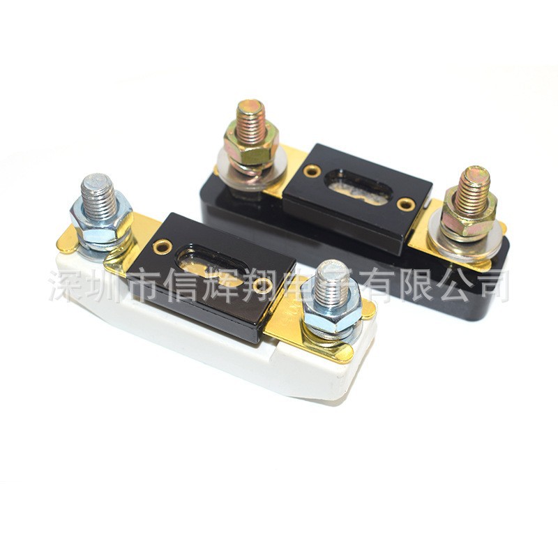 汽车保险丝座大平插保险座ANS-800无盖带螺丝座黑色大叉插保险座