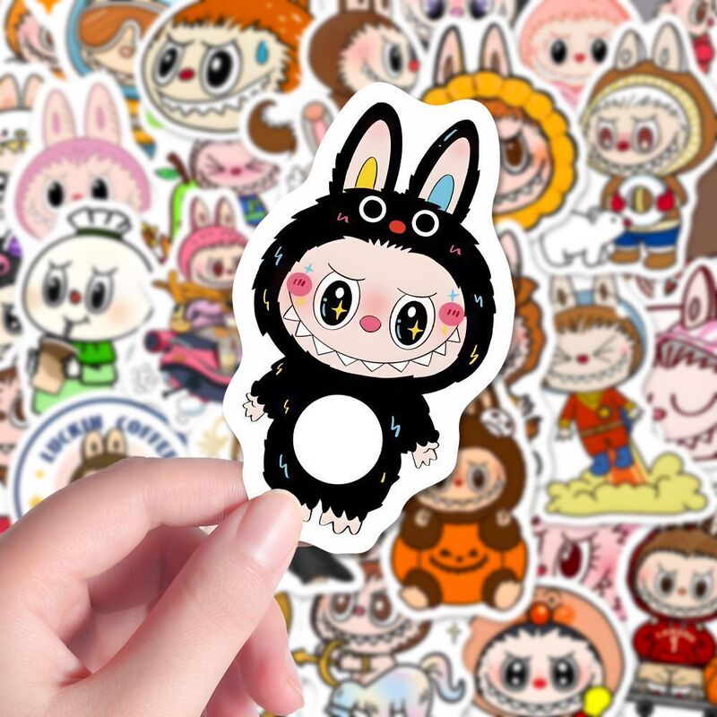 160张可爱小恶魔labubu贴纸顶流潮玩拉布布玩偶周边diy笔记本自粘|undefined