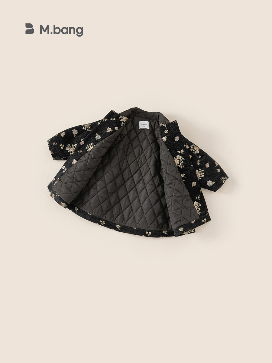 Yoobao ropa para niños niñas abrigo de flores retrógradas otoño y invierno mujeres Bao Guo abrazamiento de cuello de altura abrigo de abrigo suelto