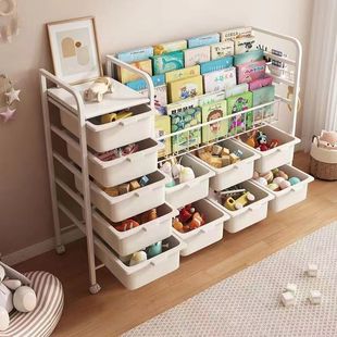 Mobile Bookshelf, Home Picture Book Shelf, Children's Reading Baby Bookcase, Multi-Layer Toy Floor-Standing Storage Simple Storage Rack