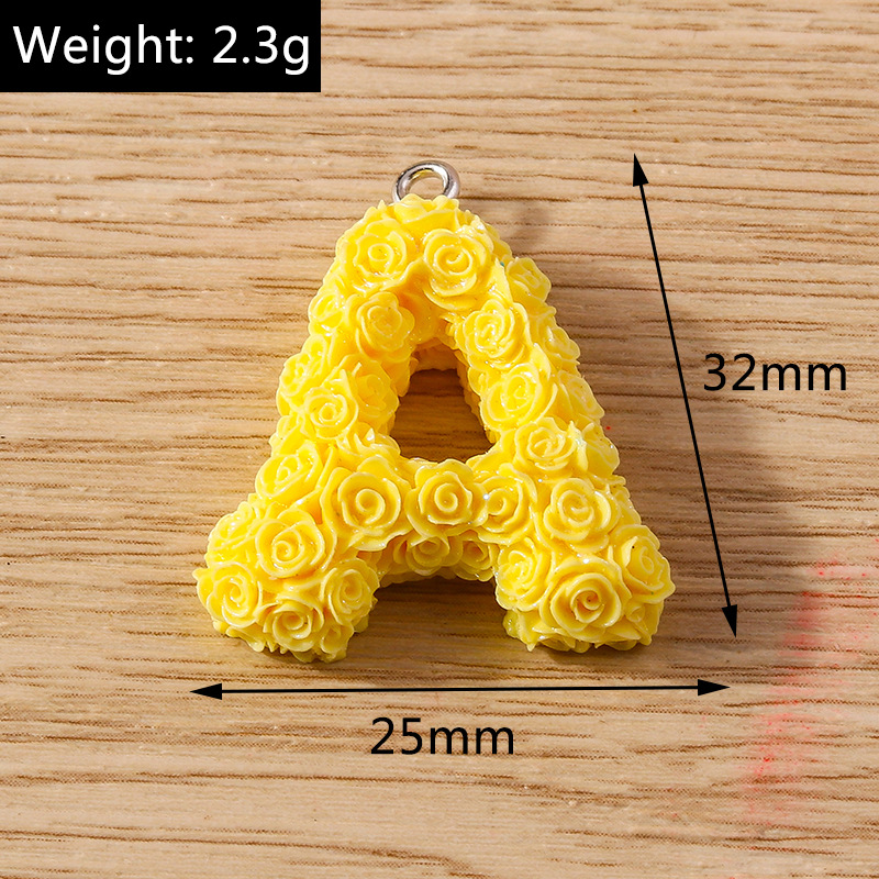 30g Weight DIY Jewelry Accessories Classification 10 Pieces Quantity Plastic Material Letter, Rose Pattern Stoving Varnish Design Cartoon Style, Romantic Style 10 Pieces Plastic Letter Rose 无