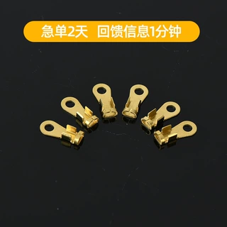 O型开口圆环端子 镀金黄铜连续接地接线端子 圆形4.0圆环冷压端子
