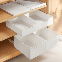 创意可抽拉收纳盒厨房餐具收纳调料瓶置物盒含轨道条可推拉抽屉盒