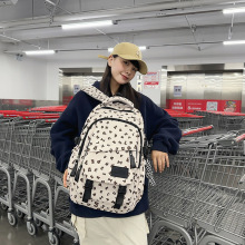 批发学生书包韩版潮酷大容量字母背包原宿风大容量户外休闲双肩包