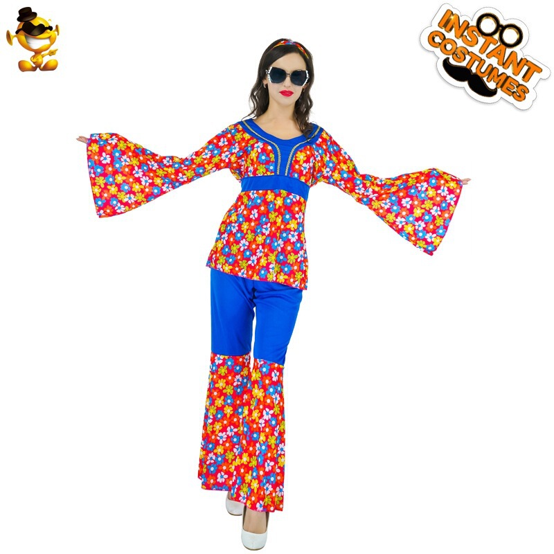 Adult Women's Hippie Costume Set 60S Disco Carnival Stage Performance Women's Clothing