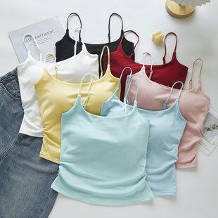 Solid color brace, universal base tank top, top with cups