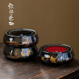 弥言家用高颜值金银烧电陶炉高功率烧水煮茶炉玻璃壶银壶底座中式