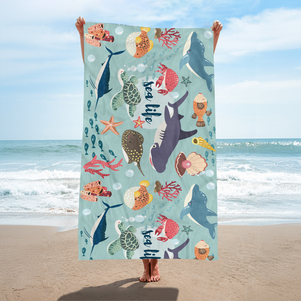 Microfibra transfronteriza tela de hormigas impresa toalla deportiva natación absorción sudor rápido secado toalla de baño de playa al aire libre