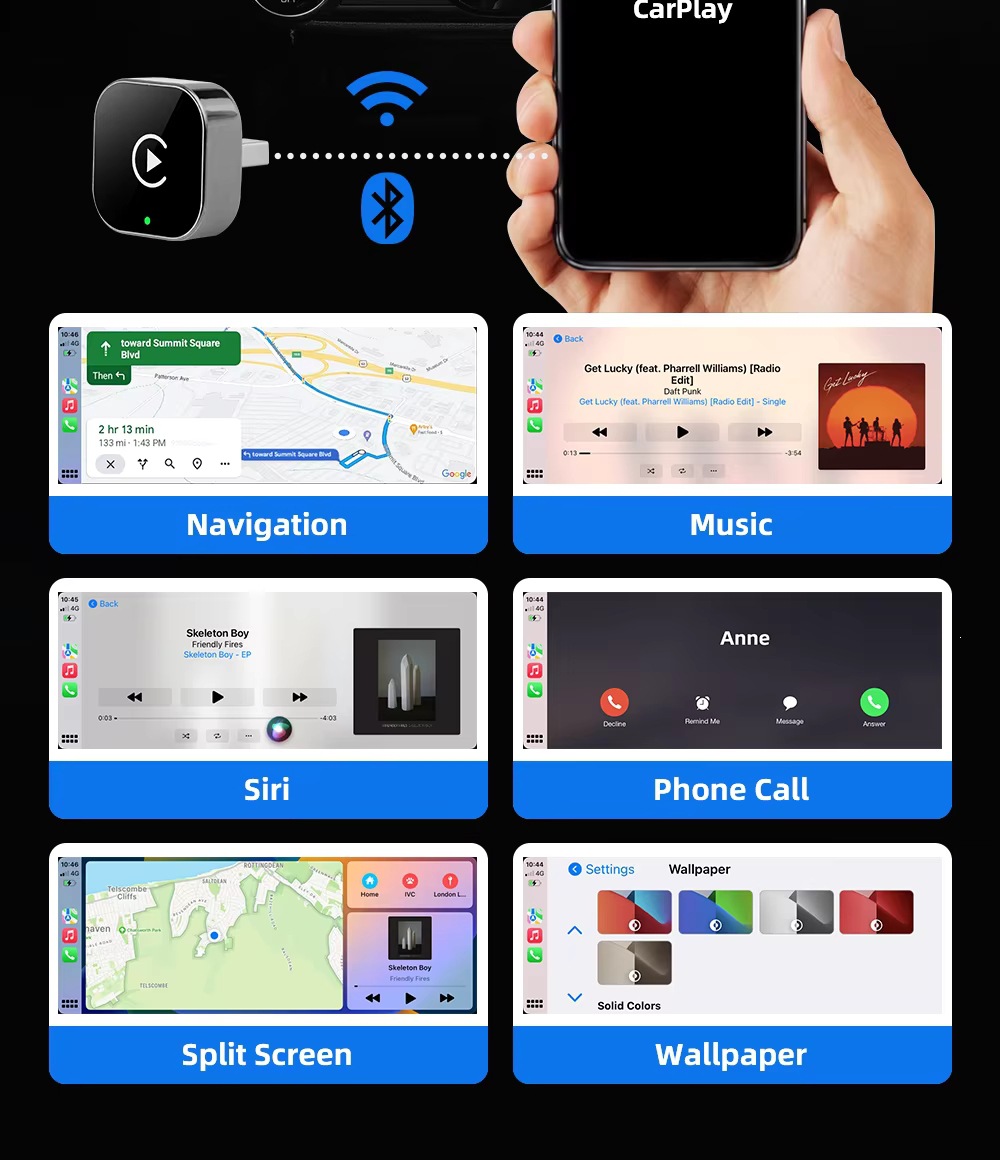 CarPlay module Android Auto car-machine connectivity box 2-in-1 smart wireless CarPlay box