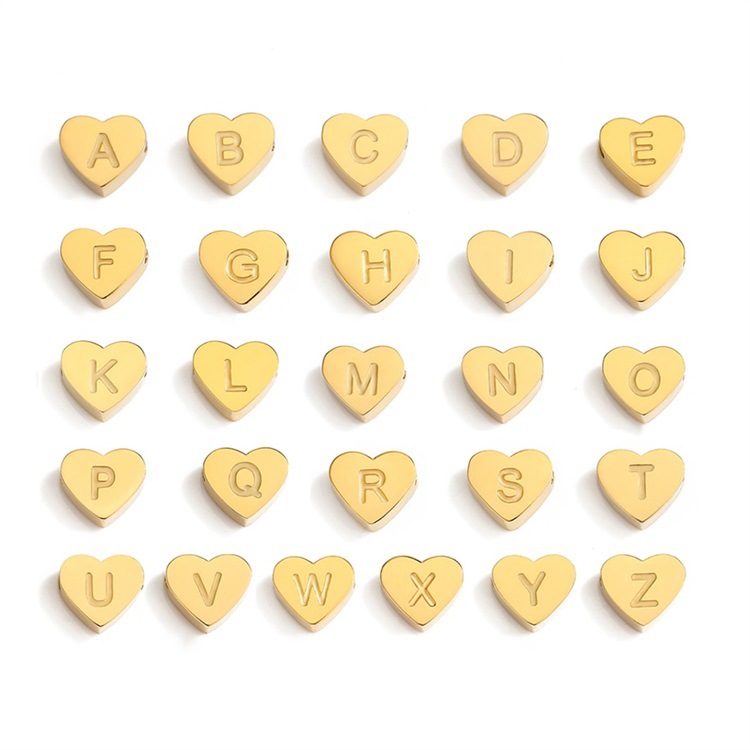 14K Gold, Real Gold Plated Plating Material 1 Piece Quantity Stainless Steel PVD Coated 14K Gold Real Gold Plated Letter Pendant