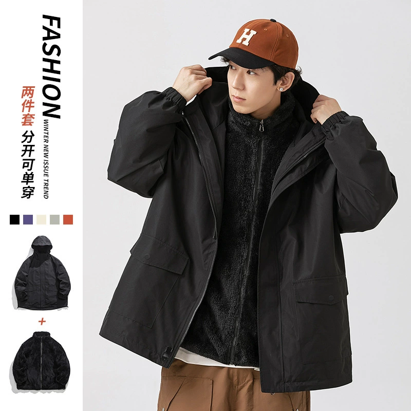 Джек Чжан Removable velvet demi-season waterproof jacket, three in one