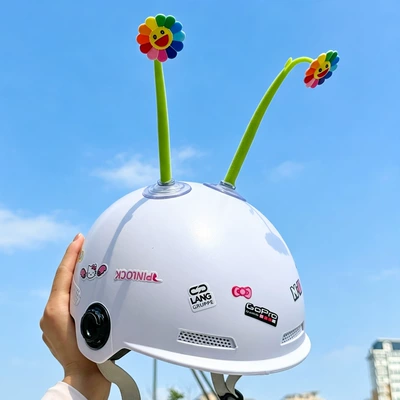 universal for motorcycle and electric – Motosiklet dəbilqələri - no-helmet-classic-style-2-sunflowers